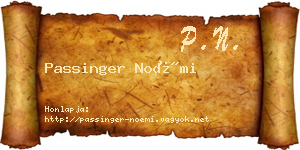 Passinger Noémi névjegykártya